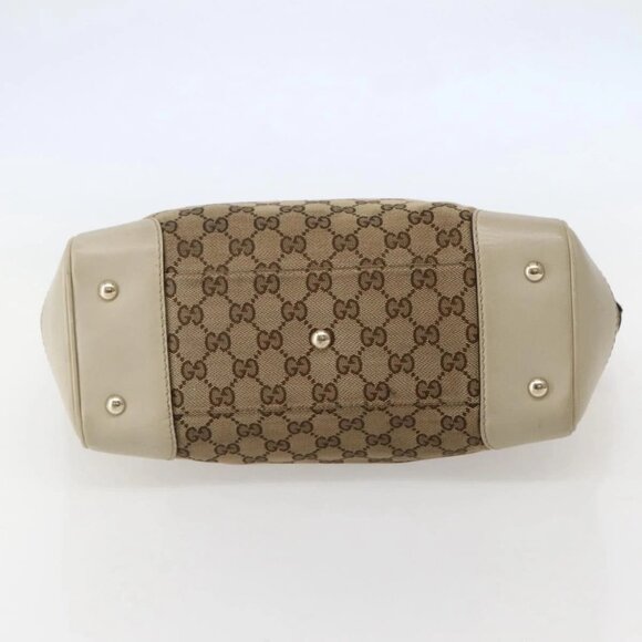 GUCCI GG Canvas Web Sherry Line Tote Bag Beige Red Green 257061 Auth BA6046 - Picture 7 of 16